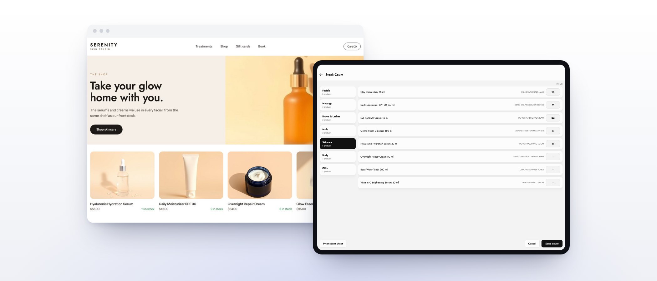 An online store running on the same inventory as the MazalPOS register