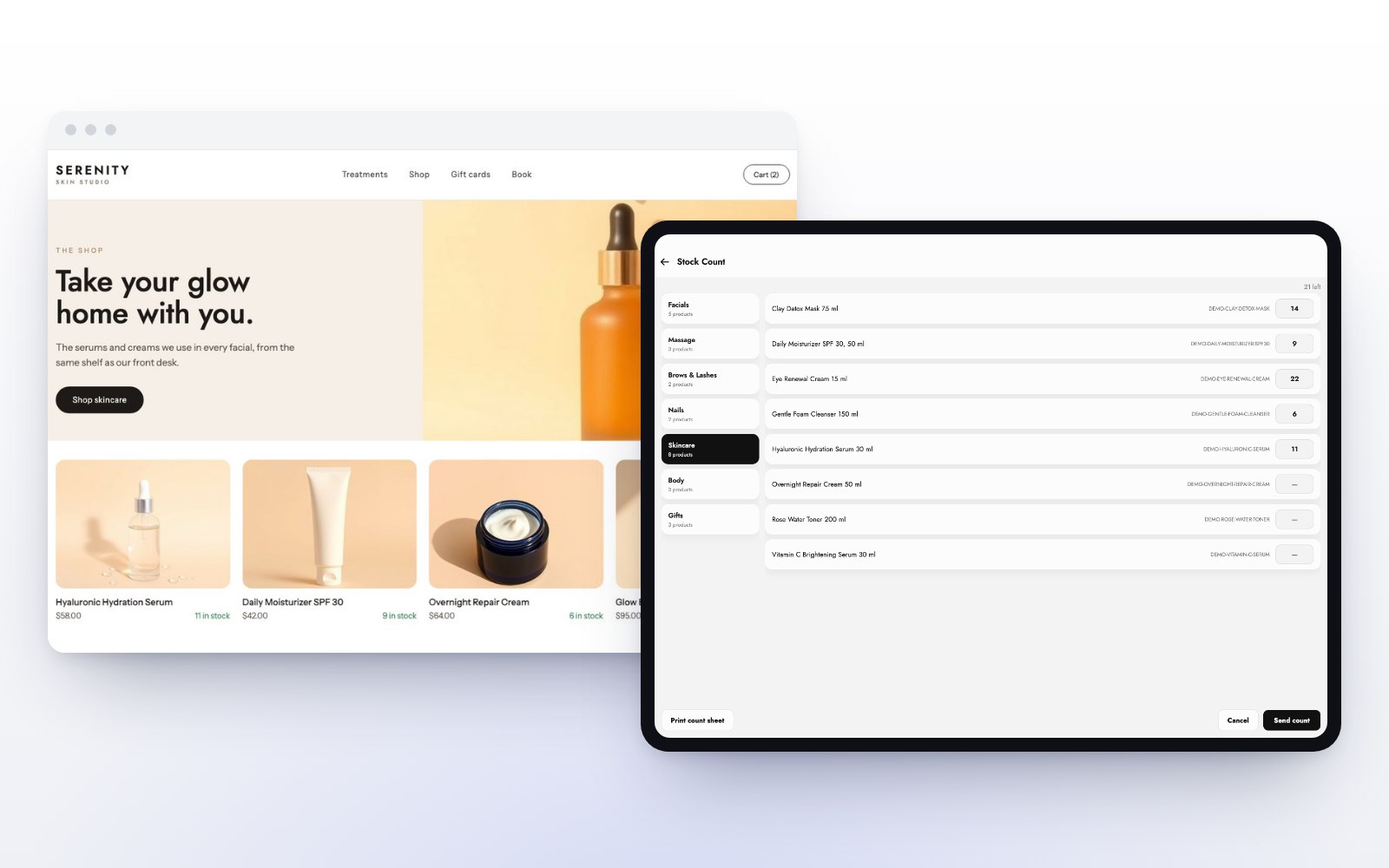 An online store running on the same inventory as the MazalPOS register